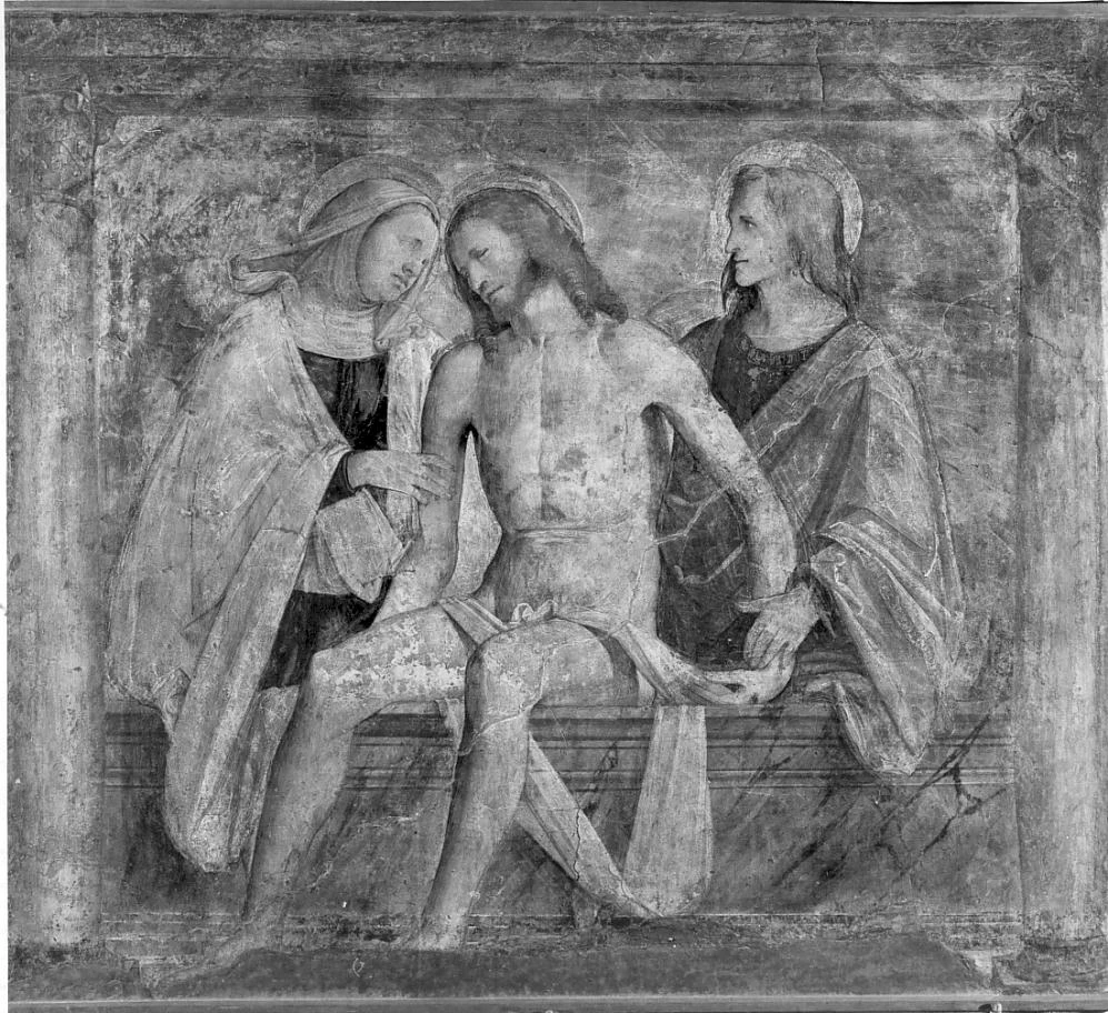 Il Romanino-431-Pietà con la Vergine e San Giovanni  - Brescia - attribuito